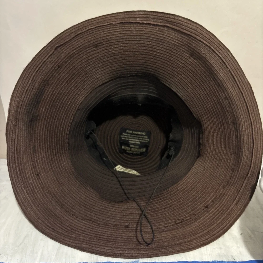 Eric Javits Straw Sun Big Brim Classic Style 53cm 21" - Picture 5 of 6